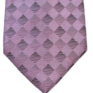Giorgio Armani Tie Men Pink Silk Geometric Square Print Designer Italy 3.75 X 58